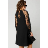 Julie | Lace Patchwork Crew-Neck Dress