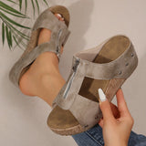 Odessa | Cork Wedge Slide Sandals