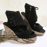 Natalie | Boho Wedge Tassel Sandals