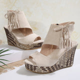 Natalie | Boho Wedge Tassel Sandals