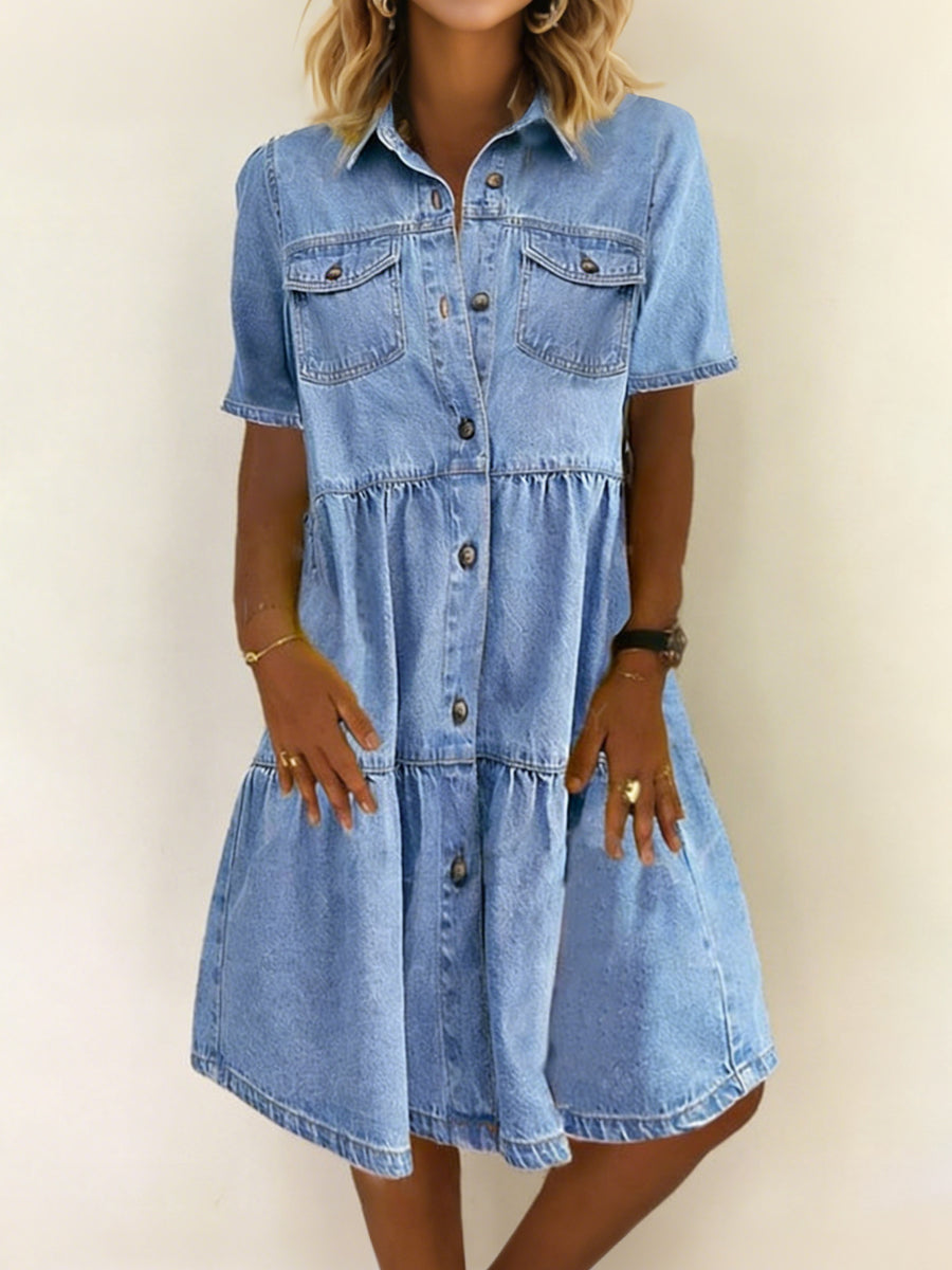 Talia | Casual Elegant Midi Denim Dress