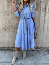Naomi | Long Sleeve Relaxed Denim Dress