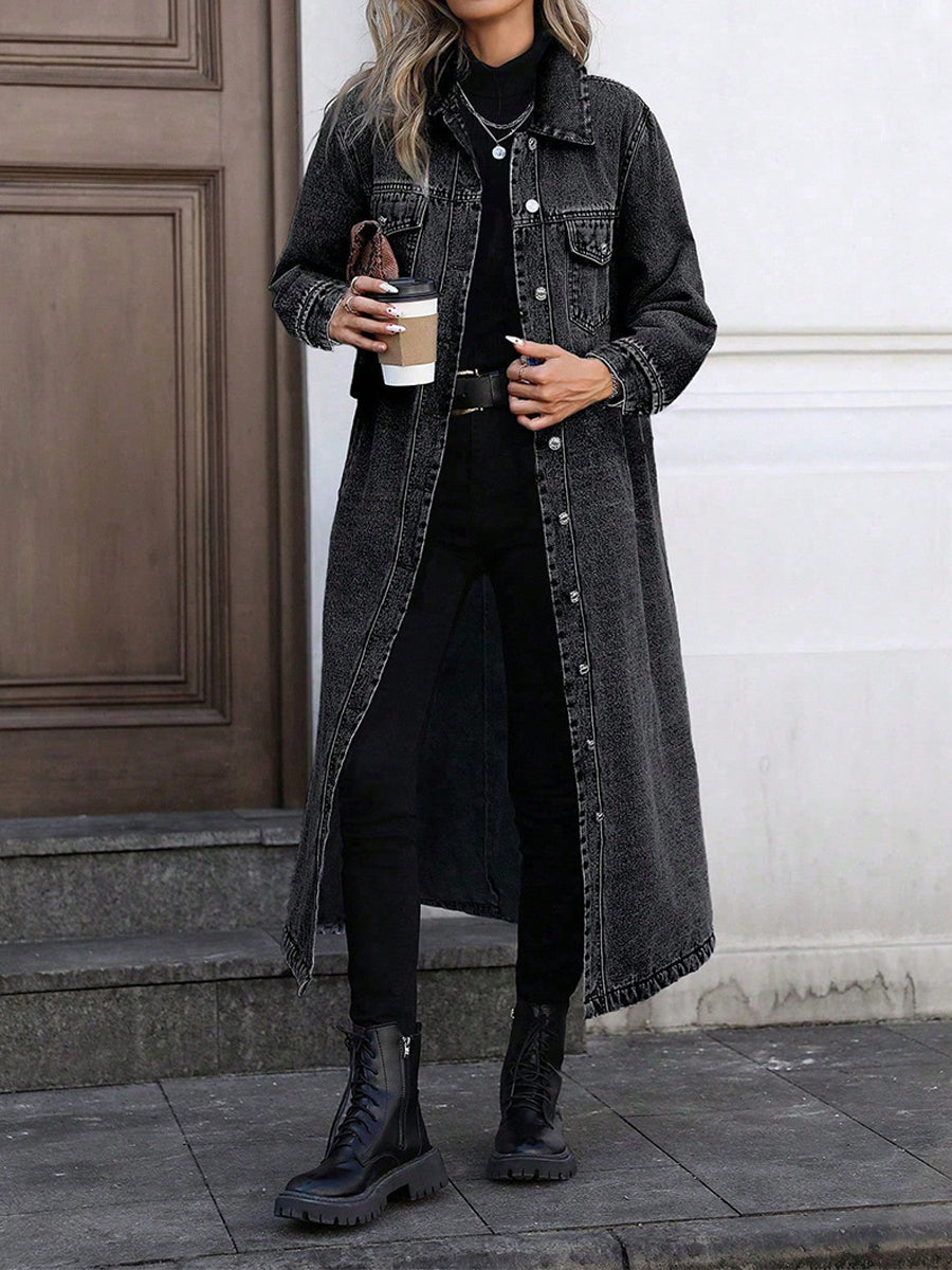 Lena | Relaxed Long Denim Jacket