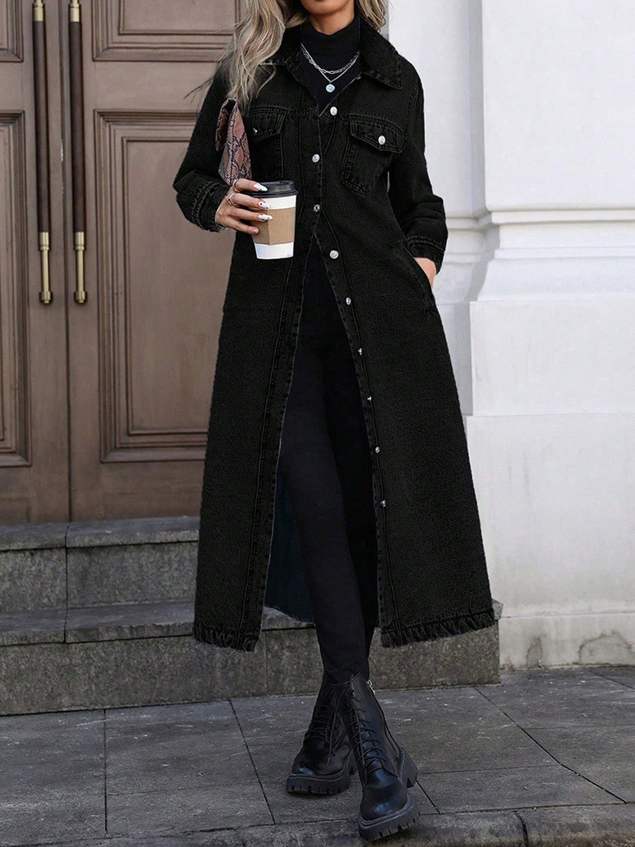 Lena | Relaxed Long Denim Jacket