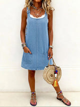 Hazel | Relaxed Denim Overall Dress