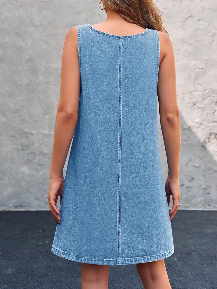 Hazel | Relaxed Denim Overall Dress