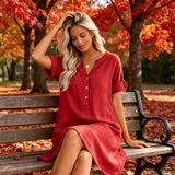Bronwyn | Relaxed V-Neck Tunic With Pockets