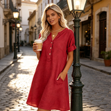 Bronwyn | Relaxed V-Neck Tunic With Pockets
