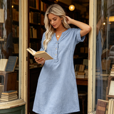 Bronwyn | Relaxed V-Neck Tunic With Pockets