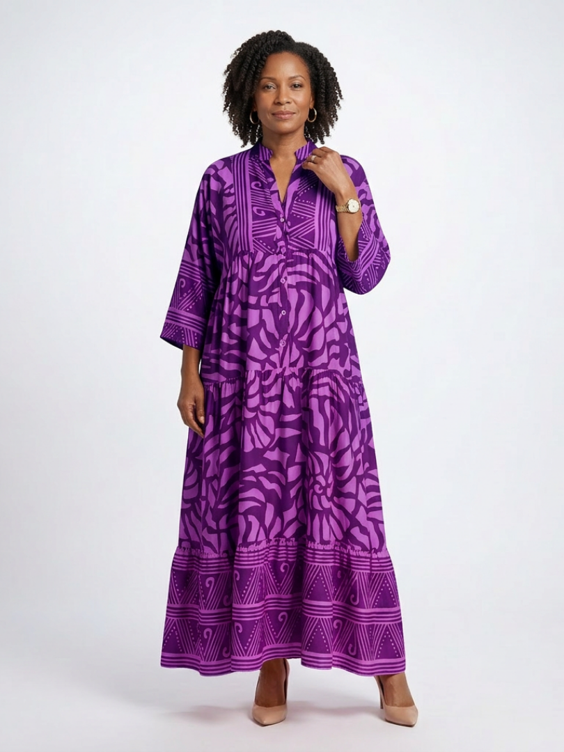 Nicki | Button-Front Midi Shirt Dress