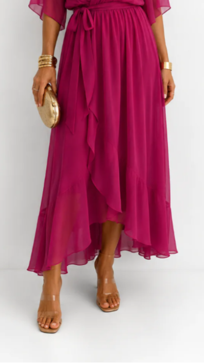 Yolande | Chiffon Wrap Maxi Dress