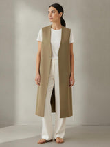Tina | Long Khaki Vest Set
