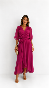 Yolande | Chiffon Wrap Maxi Dress