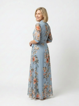 Icelynn | Floral Wrap V-Neck Maxi Dress
