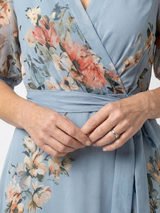 Icelynn | Floral Wrap V-Neck Maxi Dress