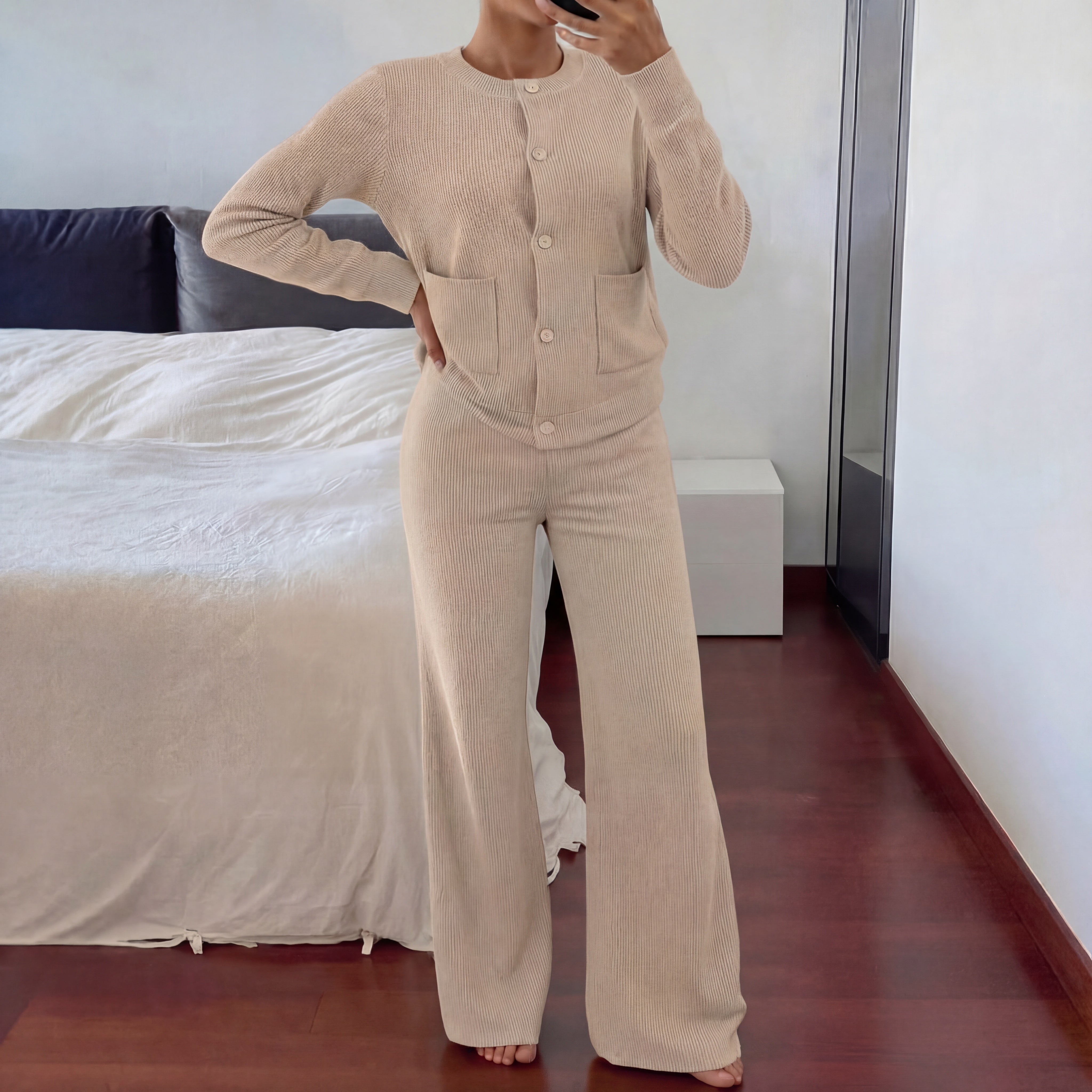Céleste | Cozy Knit Wide-Leg Two-Piece Set