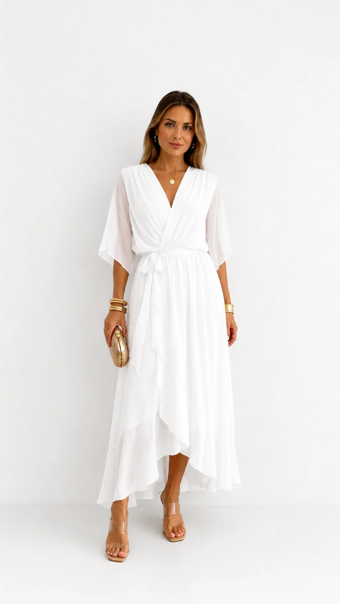 Yolande | Chiffon Wrap Maxi Dress