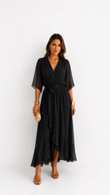 Leanna | Chiffon Wrap Maxi Dress